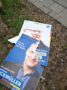 Kommunalwahl 2018 - Massive Beschädigung von Wahlplakaten