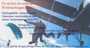 Der Ostthüringer Fallschirmsportclub Gera e.V. informiert