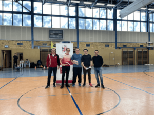 Ehrungen für Basketballer - v.l.n.r. Torsten Rist, Markus Blümel, Ronny Funke, Patrick Quaas und Ulf Schnerrer (Foto: Laura Nastke)