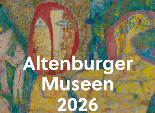 Covermotiv des Jahreskalender (Gerhard Altenbourg, Janus und die Kinder der Zeit, 1955 (Detail), © Stiftung Gerhard Altenbourg/VG Bild-Kunst, Bonn 2025, Foto: Lindenau-Museum Altenburg)