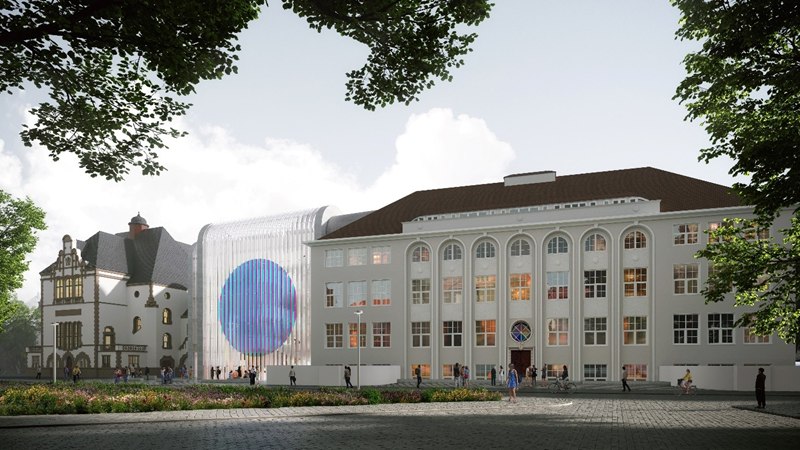Fassade des Neubaus des D.O.M., Visualisierung: (Foto:© Luxigon für Studio Qwertz, Berlin)