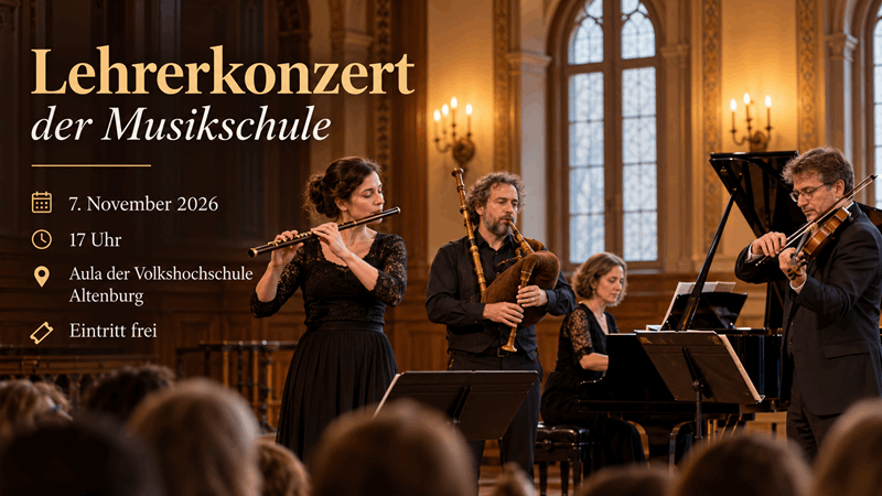 Lehrerkonzert am 7. November mit Musik von Barock bis Gegenwart (Symbolbild AI/ABG-Info)